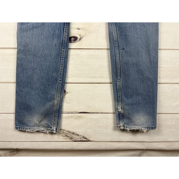 Vintage Levis 501 XX Jeans Mens 32x34 Light Blue Denim Made USA Distressed 90s - Picture 3 of 11